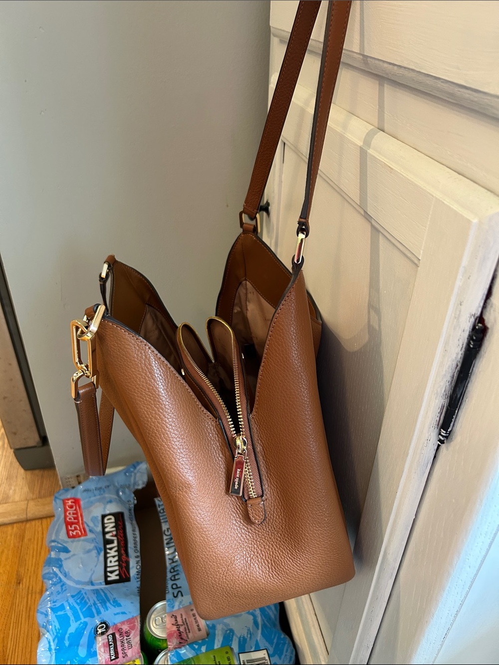 kate spade Brown Pebbled Leather Shoulder Hobo - Picture 7 of 13